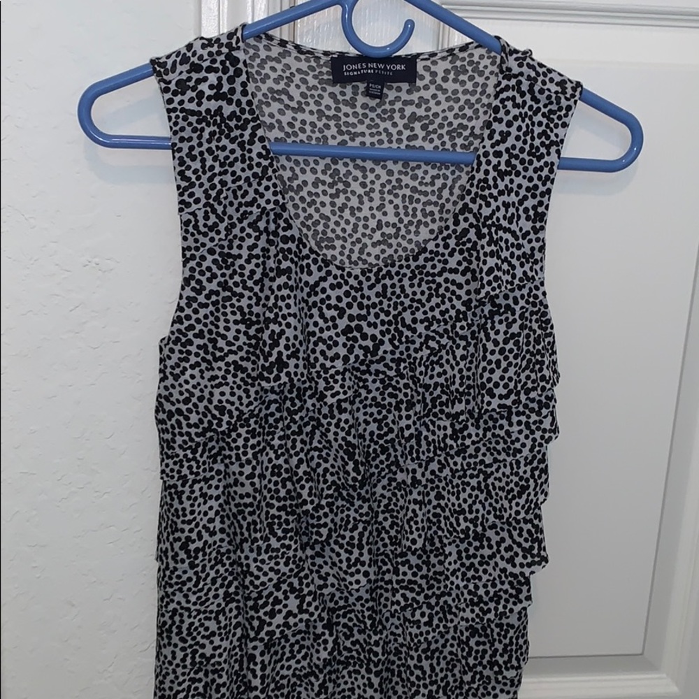 Black polka dot top
